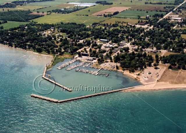 Port Sanilac, looking West in Sanilac County, Michigan